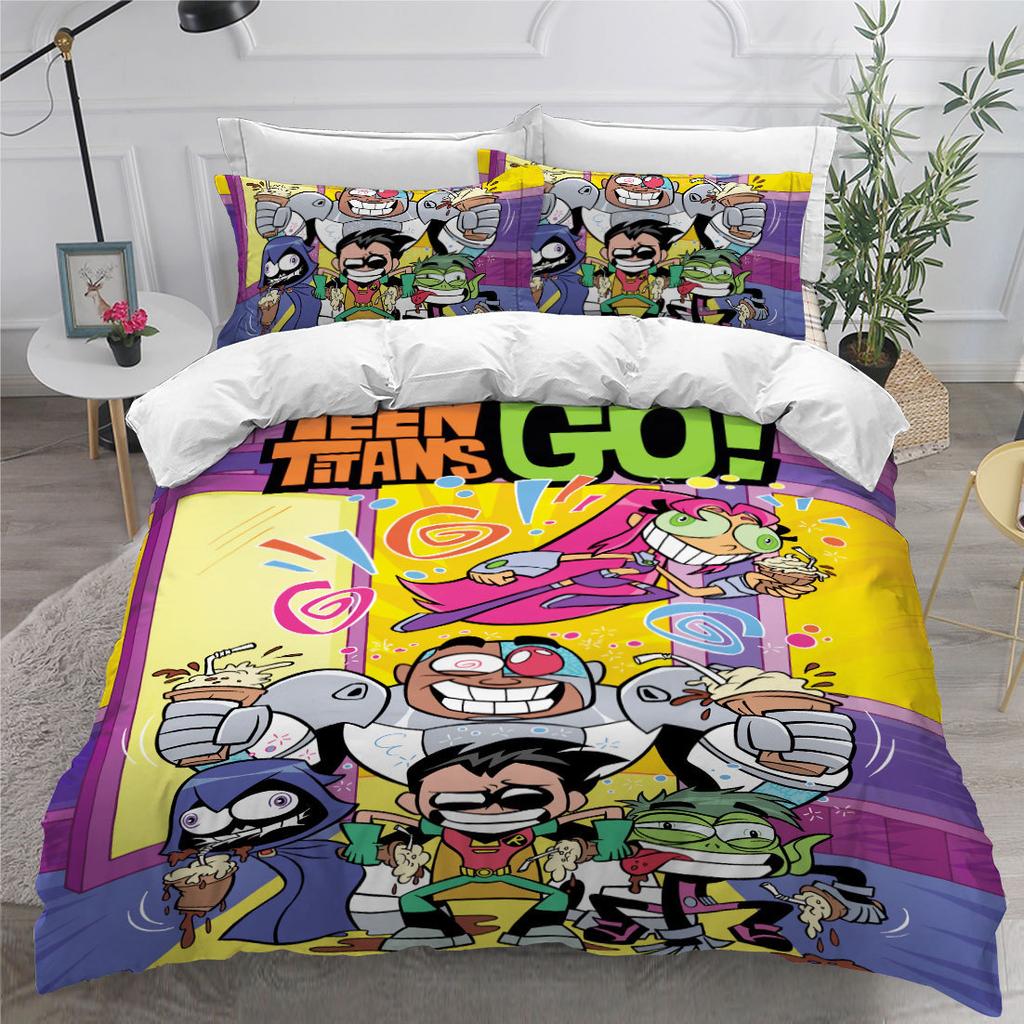 Animation 3D Digital Printing Three-Piece Home Textile Diy Quilt Cover Bed Pillowcase
