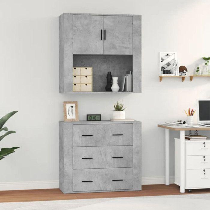 VidaXL Highboard Concrete Grey Engineered Wood 3185387