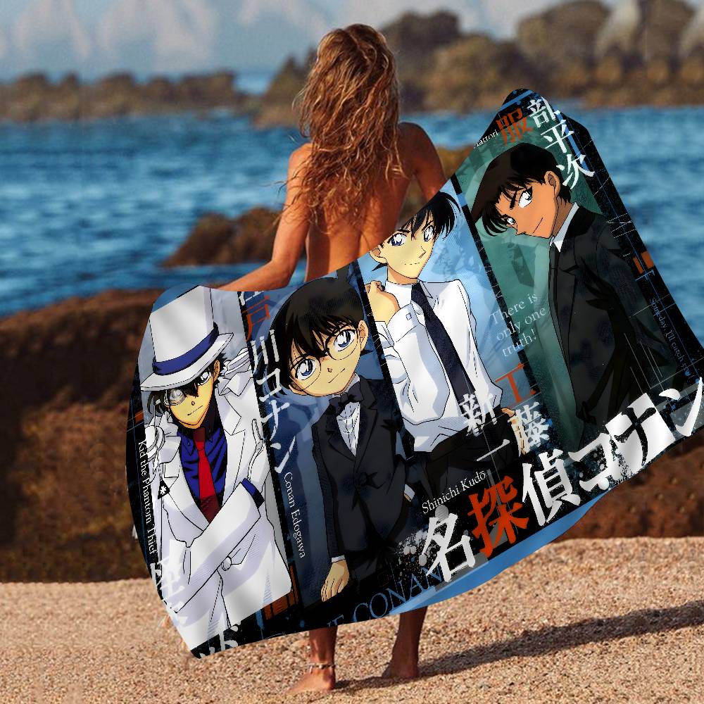 3D D-detective C-conan Anime Microfiber Beach Towel Absorbent Quick dry Soft Yoga Swimming Resort Mountain Climbing Towel