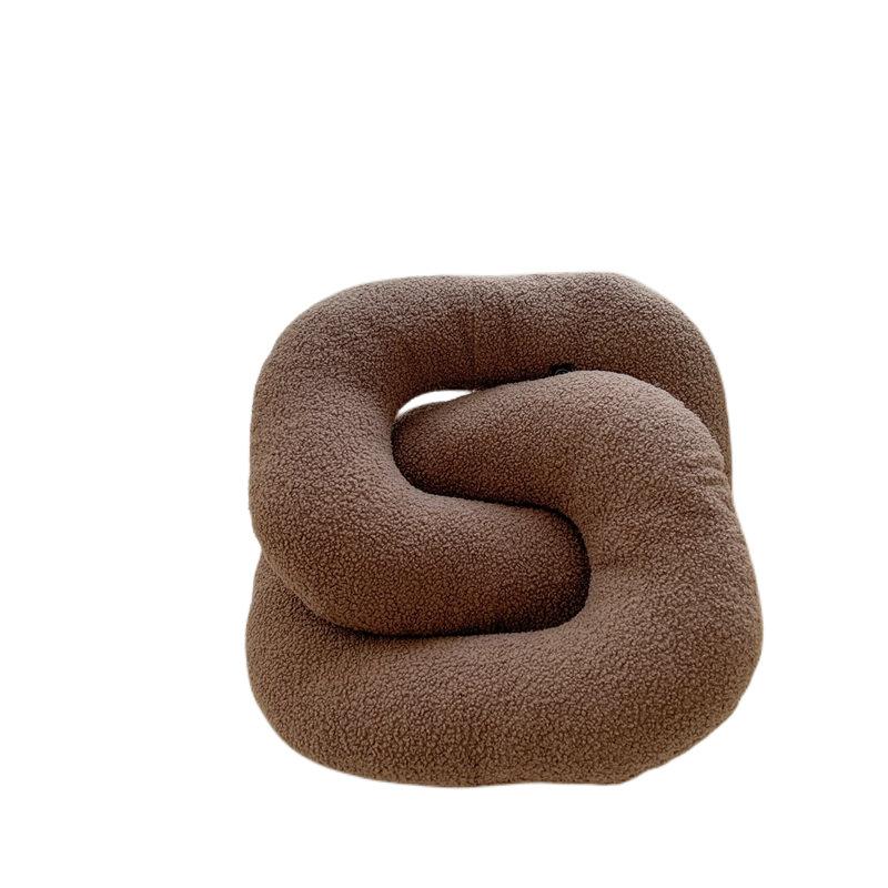 Nordic Room Simple Abstract Shape Pillow Sofa Cushion Wavy Waist By Chain Knot Twist Bar Living Room Cushion Office Design Throw