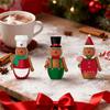 3Pcs Christmas Wooden Unfinished Nutcracker Figurine DIY Blank Unpainted Soldier Figure Festival Holiday Party Ornament Decoration