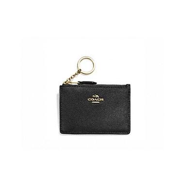 Schmaler Ausweisetui Unifarbener Leder-Kartenhalter Mini-Kartenhalter für Damen Schwarz 57841-LIBLK