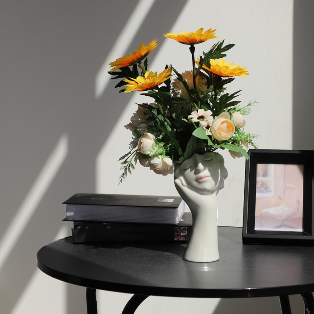 Nordic Ceramic Vase Human Art Flower Arrangement Home Decor Living Room Dried Flower Display