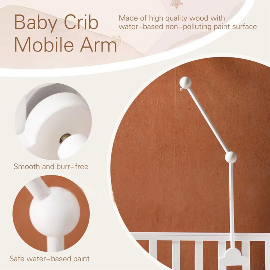 Crib Decoration Mobile Hanger Wooden Stand Assembly Arm Bracket Baby Mobile Claw Mobile Frame Holder Music Mobile Hanger