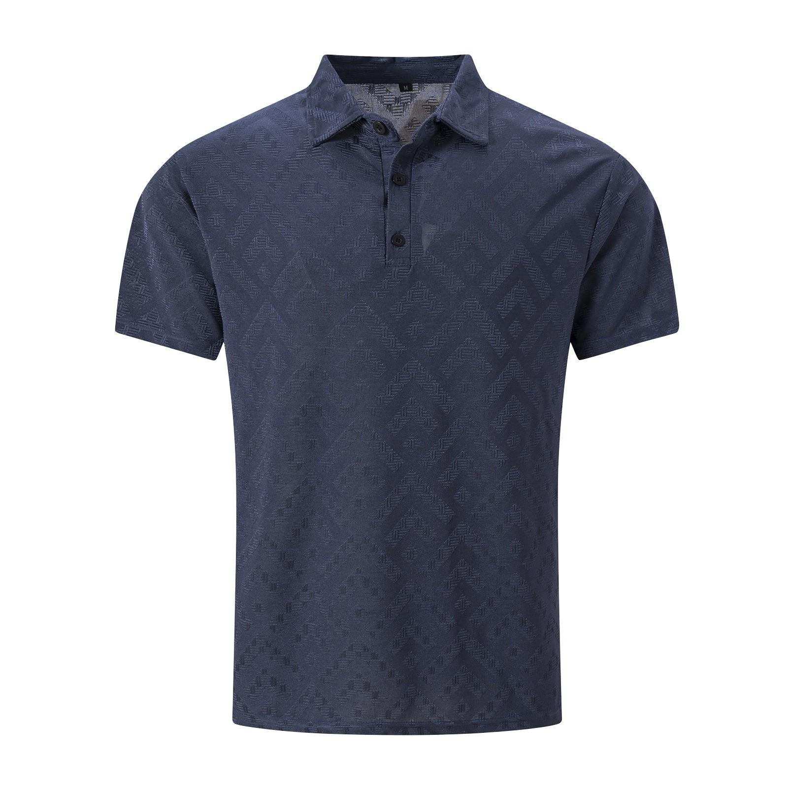 

Мужская летняя однотонная рубашка с коротким рукавом на пуговицах, мужская повседневная модная рубашка XXL тёмно-синий