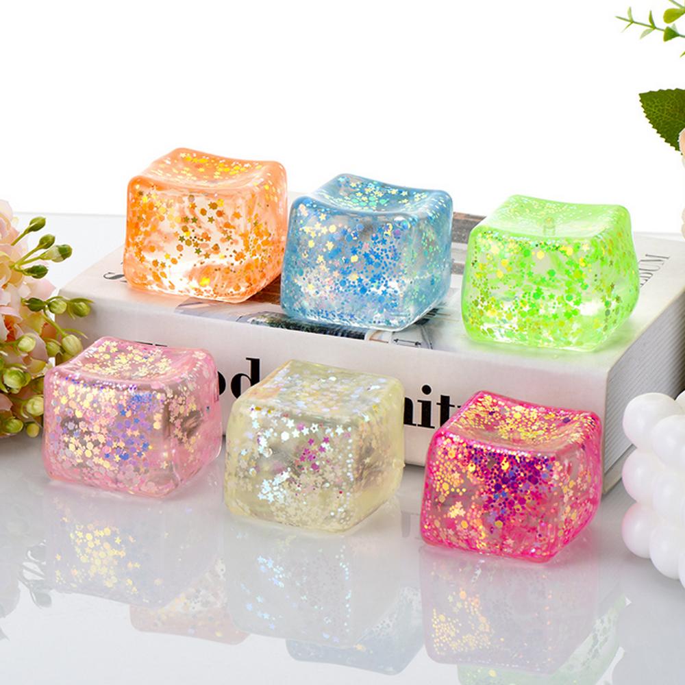 Maltose Simulated Tofu Small Ice Cubes Anti Stress Slow Rebound Polar Light Colorful Squeeze Tpr Block Decompression Toy