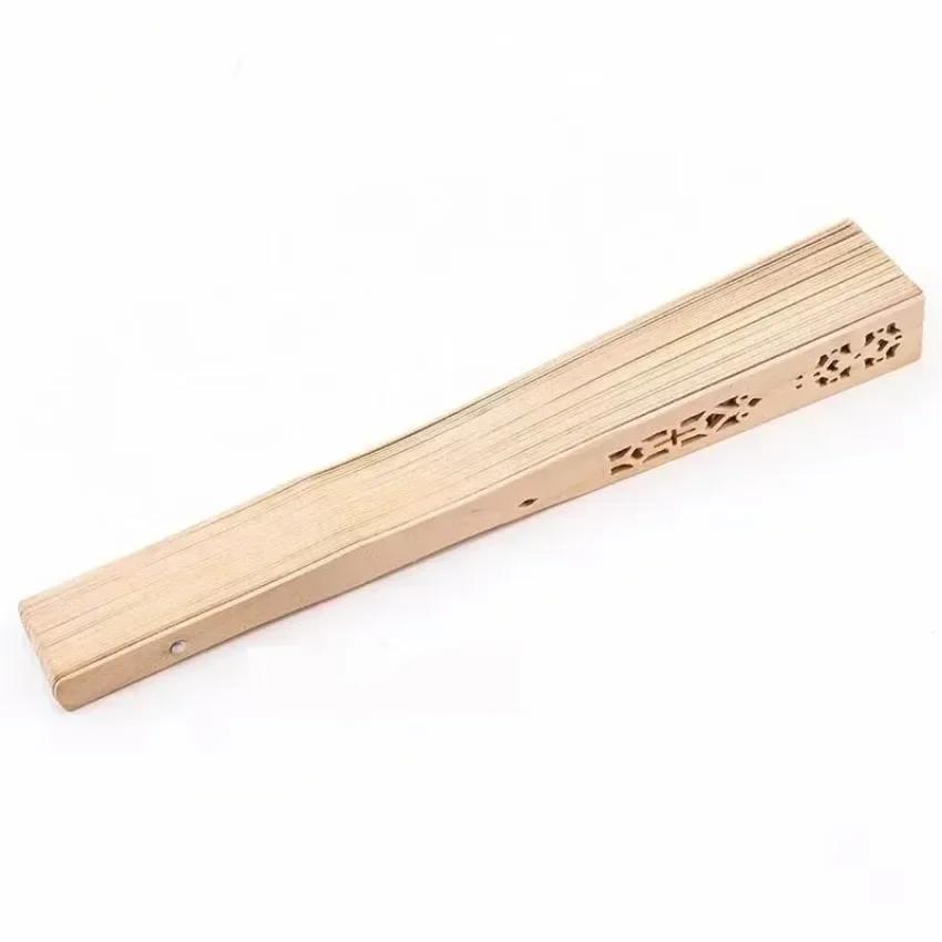 8-inch Fully Punched Fragrant Wooden Folding Fan Imitation Sandalwood Ancient Style Folding Fan, Craft Gift