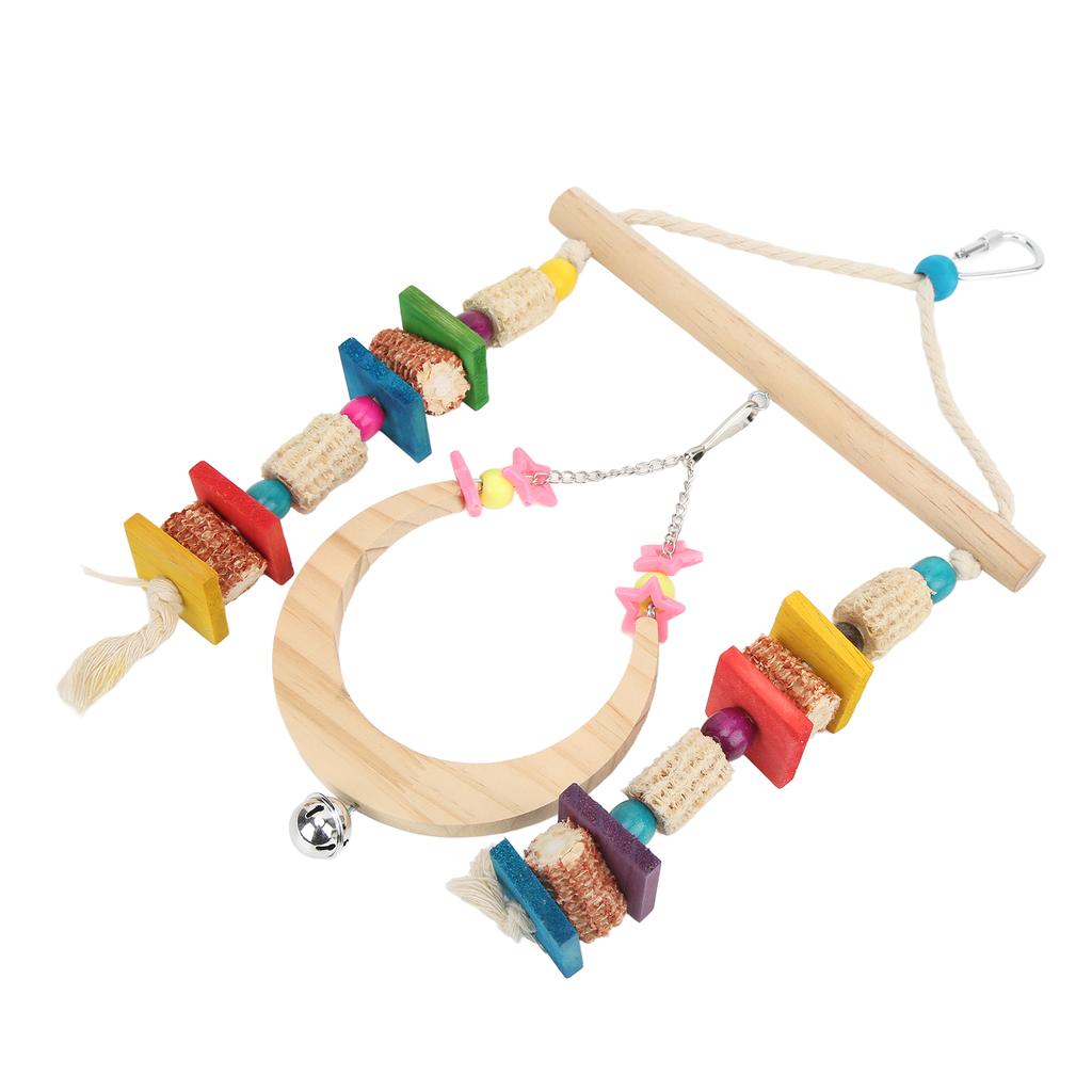 Vogelspielzeug zum Kauen, natürliches Holz, Maiskolben-Papageienschaukel für kleine Sittiche, Wellensittiche, Aras, Sittiche, Finken und Unzertrennliche