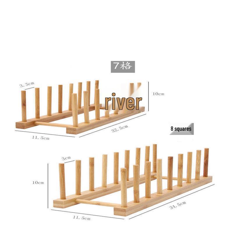 Pine Wood Kitchen Storage Rack for Cups, Dishes, and Plates