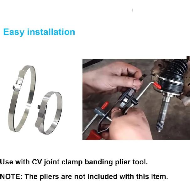 Drive Shaft CV Boot Band Clamps - Axle Boot Clamps Universal Adjustable Stainless Steel CV Boot Clamp For CV Boots & Joints 24Pcs(12Pcs Large+ 12Pcs