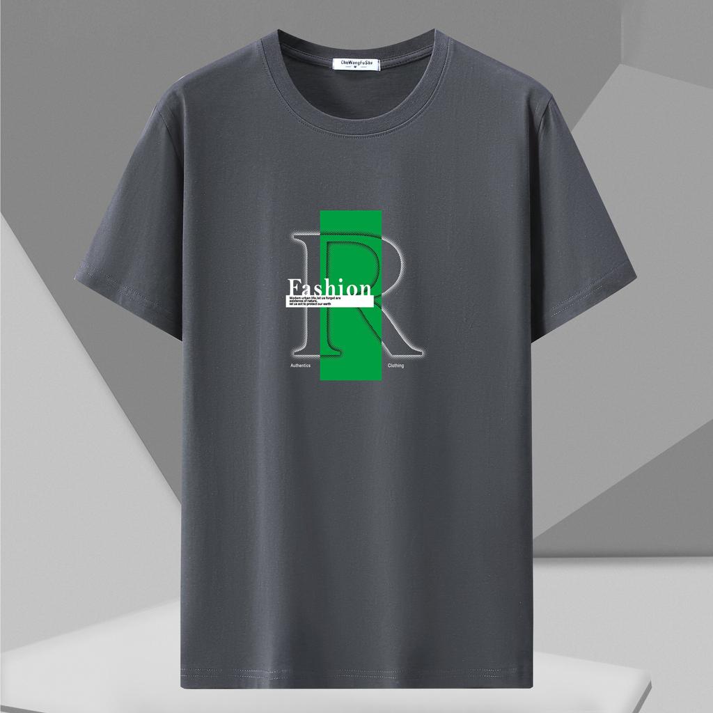 Baumwoll-T-Shirts Herren Kurzarm-T-Shirt Koreanische Modemarke Rundhals Baumwolle Halbarm-T-Shirt Top T-Shirt