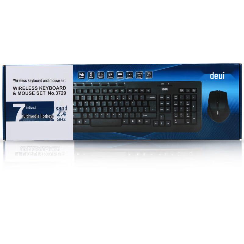 Deli Wireless Office Keyboard Mouse Combo