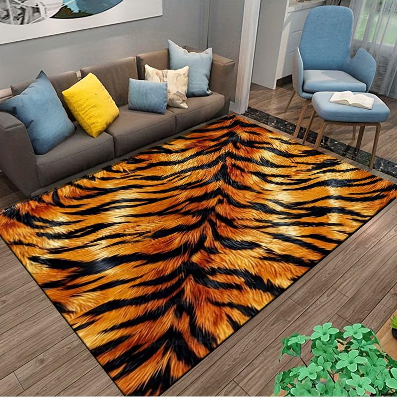 Teppich mit Tigerstreifenmuster Rutschfester Teppich geeignet für Sofas im Wohnzimmer und Schlafzimmer
