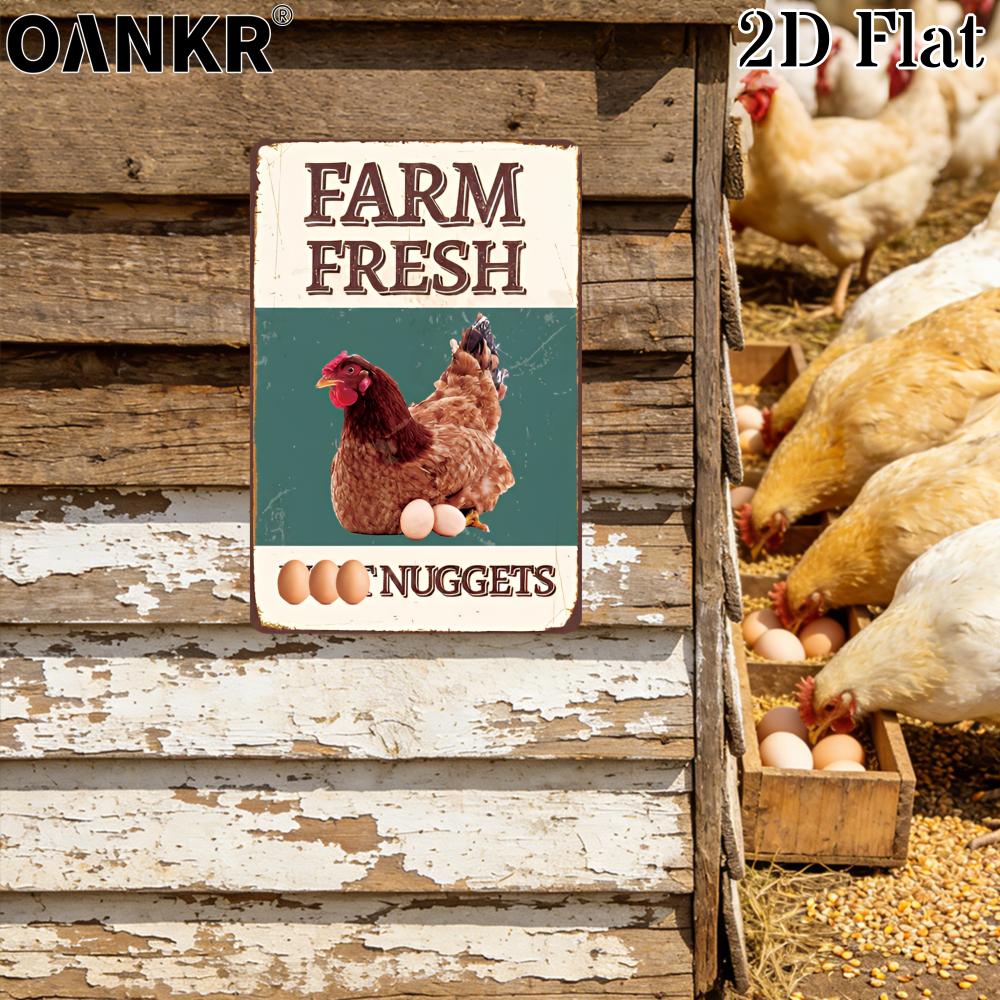 Vintage Metal Tin Sign Ideal Gift X Inch Farm Fresh Chicken Eggs Metal Signs for Farm Bar Garden Home Wall Decor Plaque