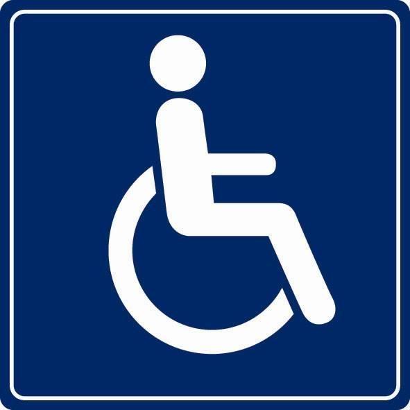 Disabled Toilet Sign - Plexiglass - 90x90mm - Blue - Standard - Plastic