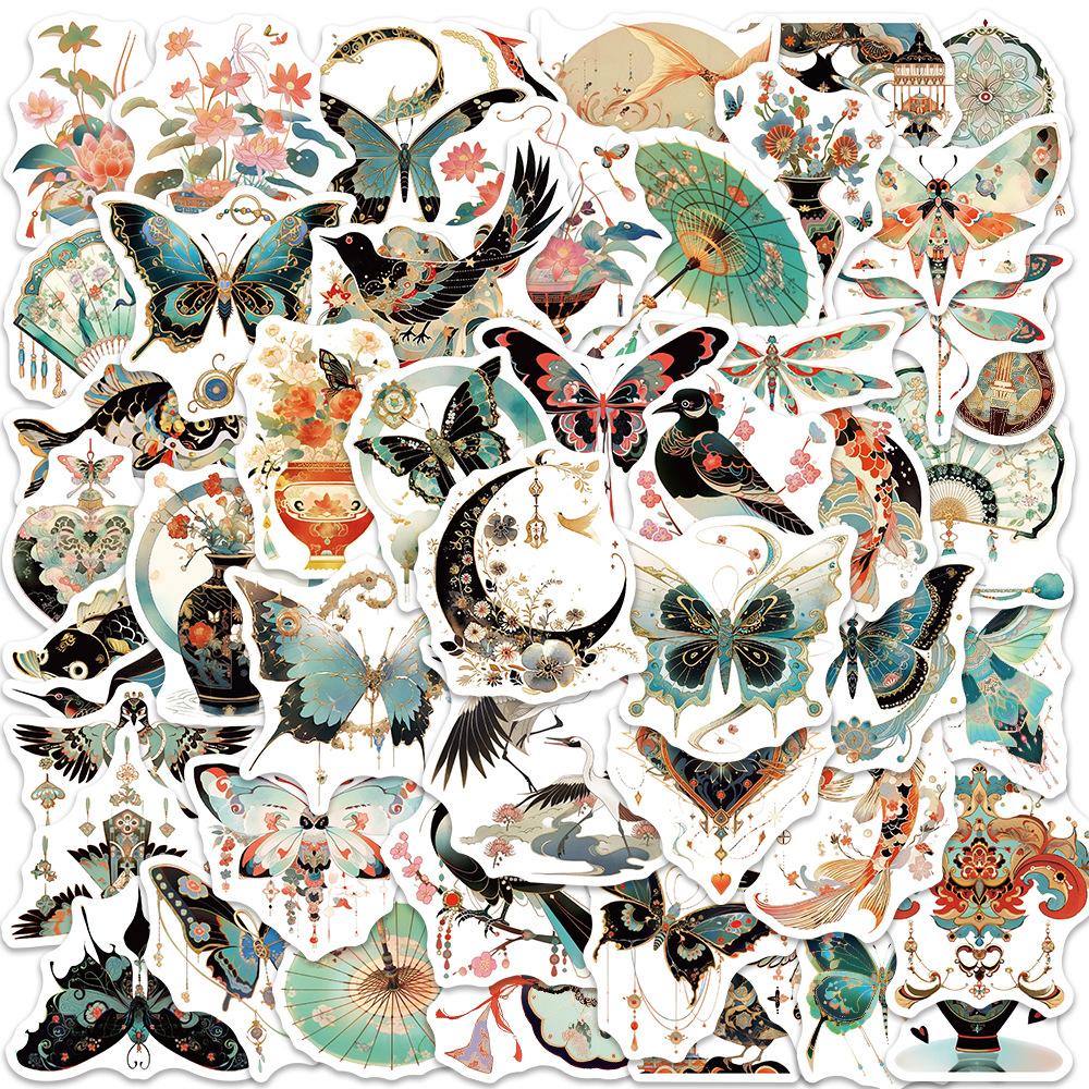 

Style Personalized Retro Stickers 50 Sheets For Guitar Notebook And Luggage Diy Decor