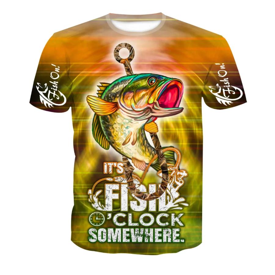 Funny Fishing T-Shirts Outdoor Hunting 3D Print Men's Women Casual Short Sleeve Oversized T Shirt Top Harajuku Tees Man Clothing