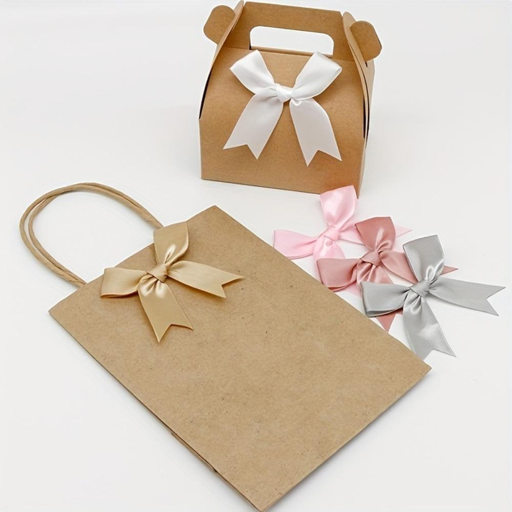 1PACK/50pcs, Pink and White Ribbon Bow 3.3 Inch Holiday Decoration, Party Supplies