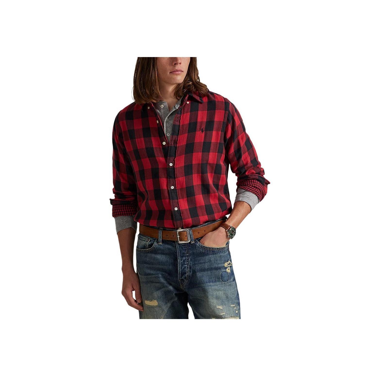 

Polo Ralph Lauren Plaid Cotton Flannel Long Sleeve Shirt Men shirts 710P00517-001 M