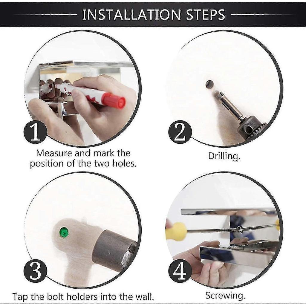 Toilet Paper Holder Wall Mounted Toilet Paper Holder With Shelf Paper Roll Holder Drill Free Set Suitable for Bathroom Toilet Kitchen