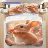 Rabbit Pattern Bedding Quilt Set Quilt Cover Pillowcase Home Decoration Birthday Gift (1 * duvet cover + 2 * pillowcase, without core)