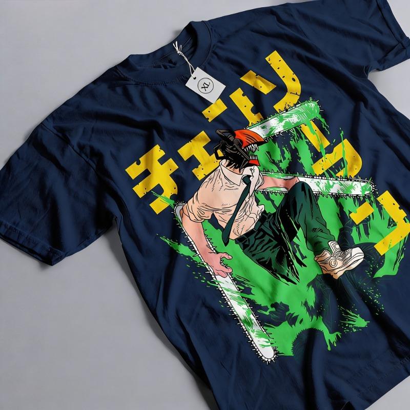 Chain Saw Unisex Tshirt Chain Saw Unisex Anime CSM Denji Power Streetwear Japanese Anime Unisexga Gift Anime Y2k Ins
