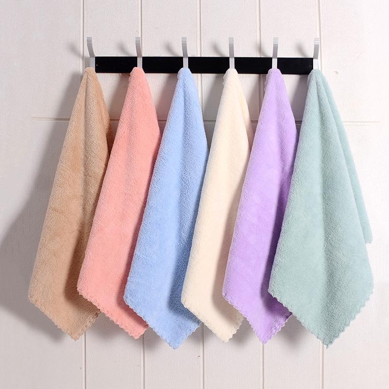 Dry Hair Water Absorbent Double-sided Coral Velvet Microfiber Towel Bath Car Washing Cleaning Salon