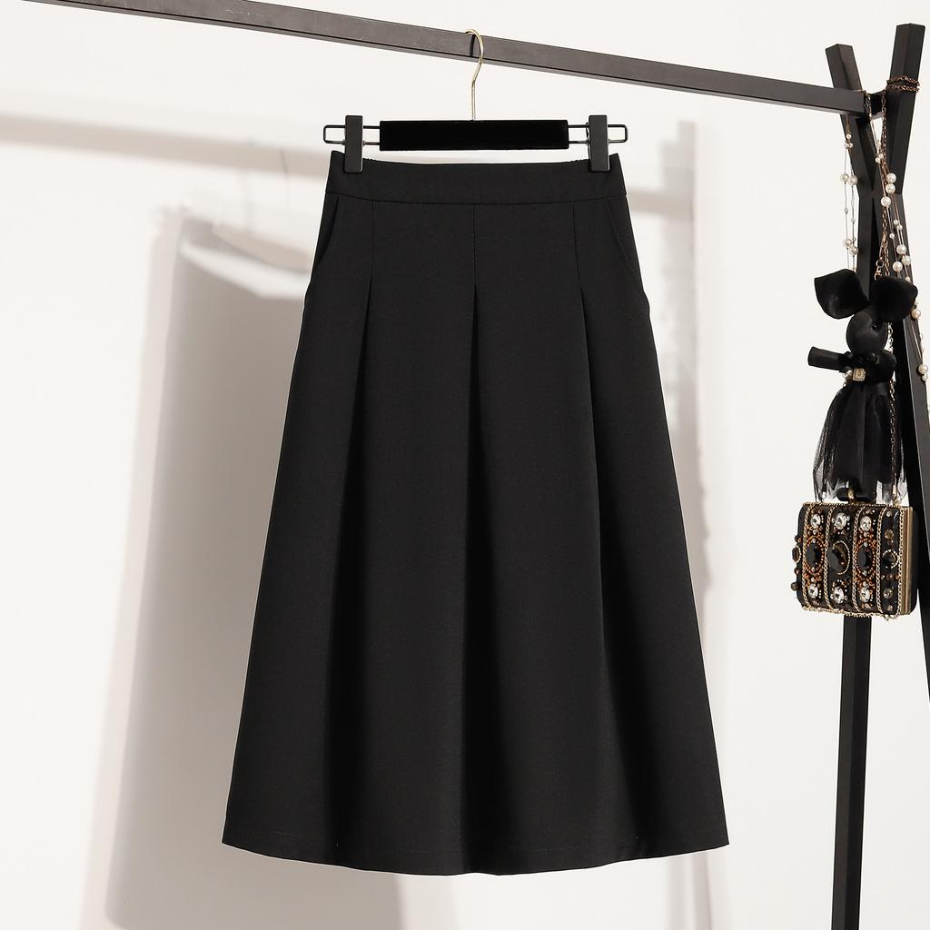 DIMANAF Plus Size Autumn 2025 Skirts Women Loose Skirt A-Line Fashion Maxi Pleated Skirts