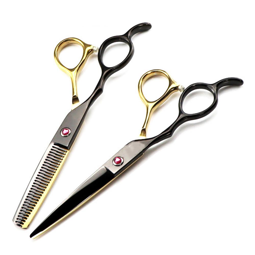 Steel 6 '' Left Hand Scissor Gold Hair Scissors Haircut Thinning Barber Cutting Shears Hairdresser Scissors