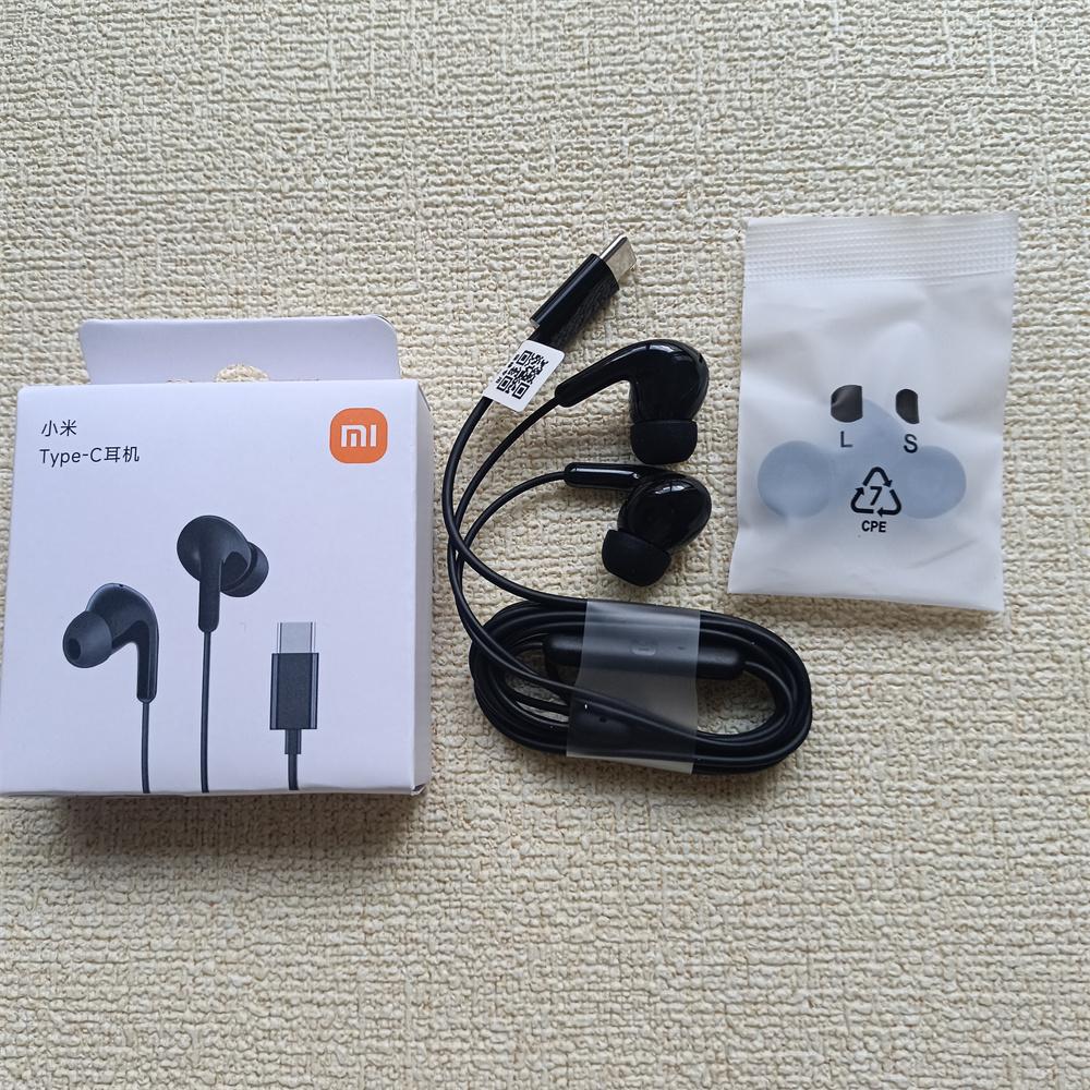 אוזניות חוטיות Type C מקוריות In-Ear אוזניות חוטיות עם מיקרופון אוזניות סטריאו עבור Redmi POCO Huawei Samsung