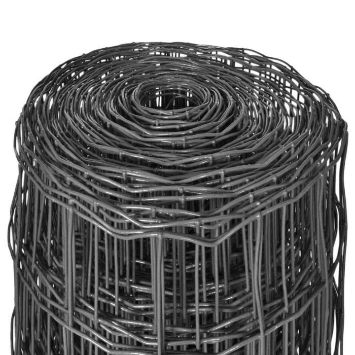 VidaXL Clôture euro Acier 10 x 1,2 m Gris
