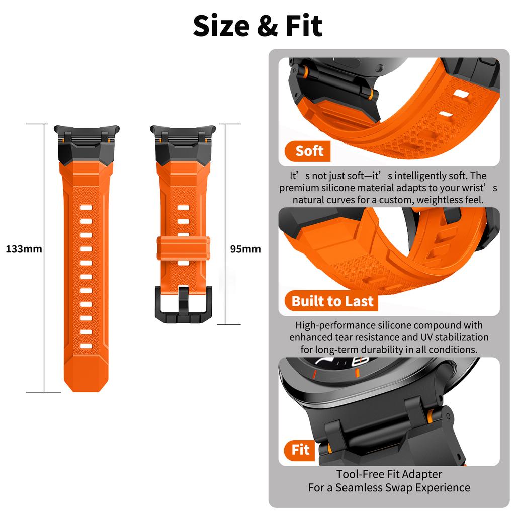 Cinturini in Silicone Sportivi Resistenti per Orologio Cinturino Resistente all'Acqua e al Sudore per Samsung Galaxy Watch Ultra 2 47mm 2025 Correa Pulseira
