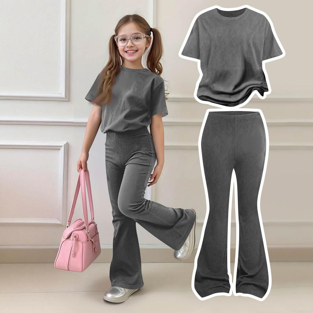 Baby Neugeborene Mädchen Jungen Lockeres T-Shirt + Hose Druck Outfits Set