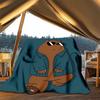 1pc Bear Print Outdoor Flannel Blanket, Lightweight Warm Cozy for Travel Camping Office Soft Polyester Fabric
