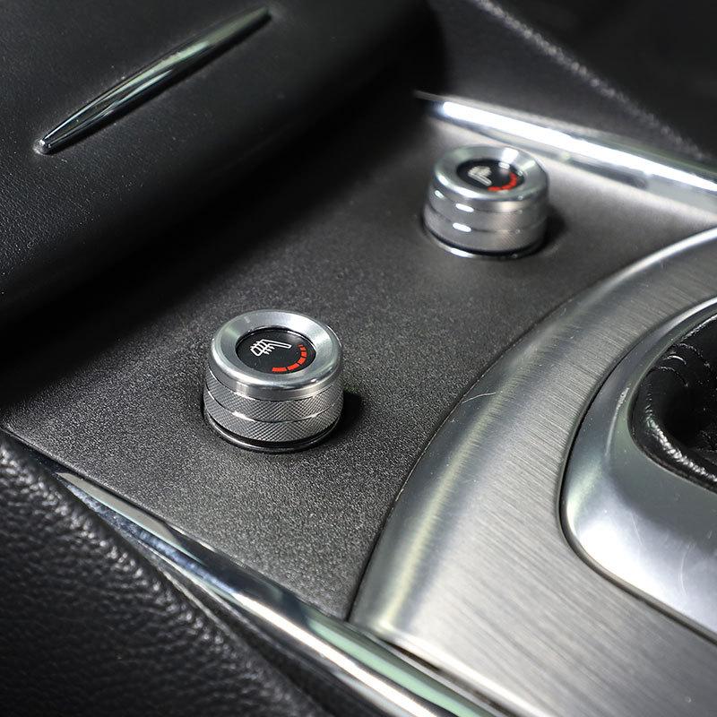 For Infiniti G25 G27 G37 2007-2013 Aluminum Alloy Silver Car Seat Heating Knob Ring Cover Trim Sticker Car Accessories