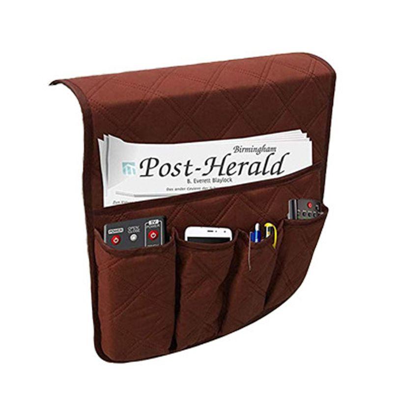 Multifunctional 5 Pocket Sofa Chair Arm Rest Organiser Tray For Clutter-free Living