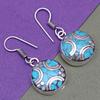 Tibetan Turquoise Coral Red Earrings Nepali Tribal 12gms 1.5" 1.6" Chunky Gift
