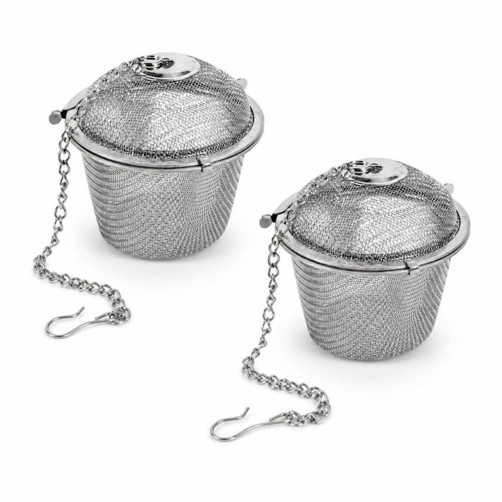 2Pcs Stainless Steel Mesh Tea Strainer 6.5cm Spice Infuser Filter Loose Tea Diffuser For Loose Tea
