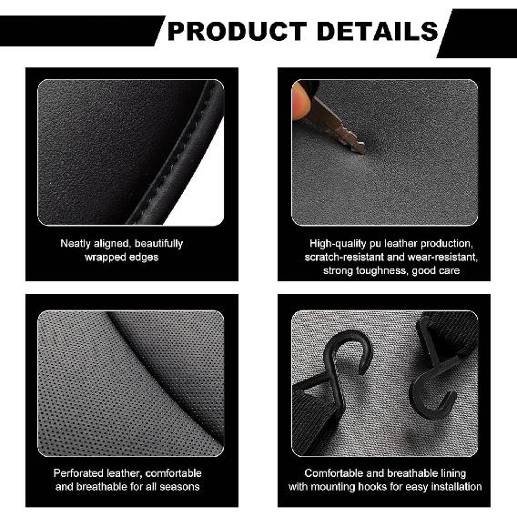 Car Seat Bottom Cover, Premium PU Leather Seat Protection Without Backrest, Front Bottom Seat Cushion Covers For Most Vehicles, Universal Interior