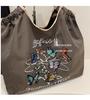 Retro Embroidered Nylon Large-Capacity Shoulder Bag - Trendy Women's Handbag for Shopping