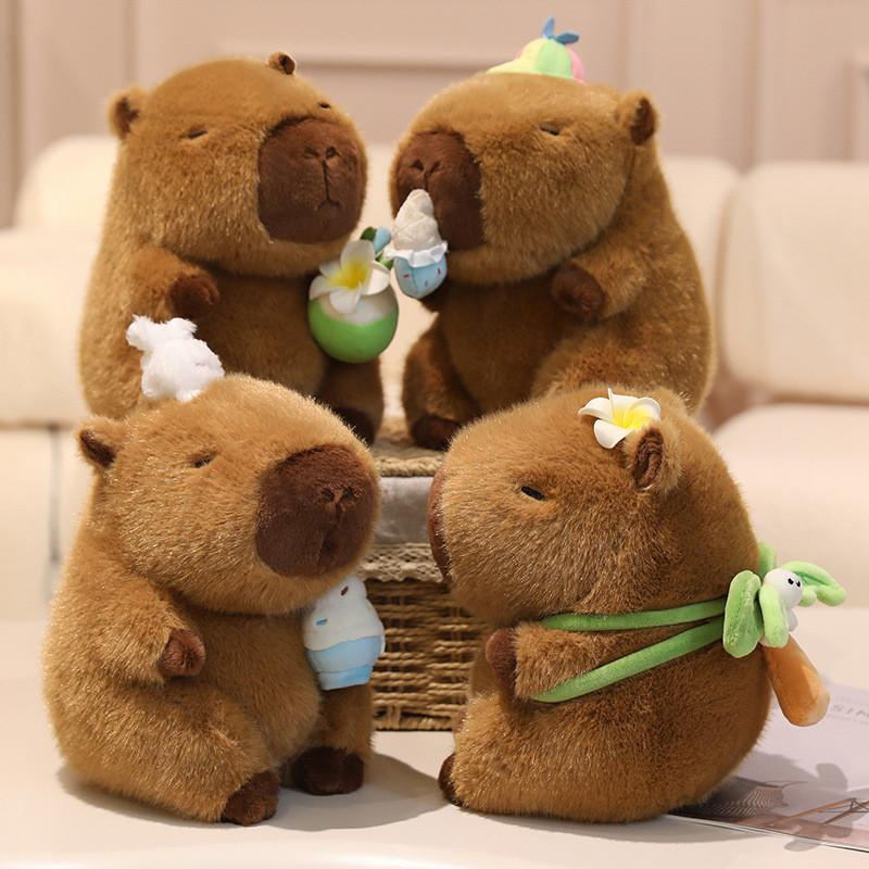 Plush Toy Capybara Ice Cream Smoothie Toy Childrens Animal Doll Cartoon