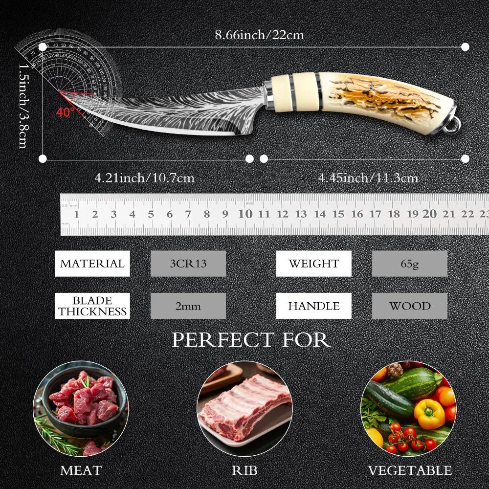 1 buc. Cuțit de dezosat cu lamă ascuțită curbată pentru cutie cadou Bucătărie Duritate mare Forjat Textură Damasc Cuțit ascuțit Cuțit de fructe