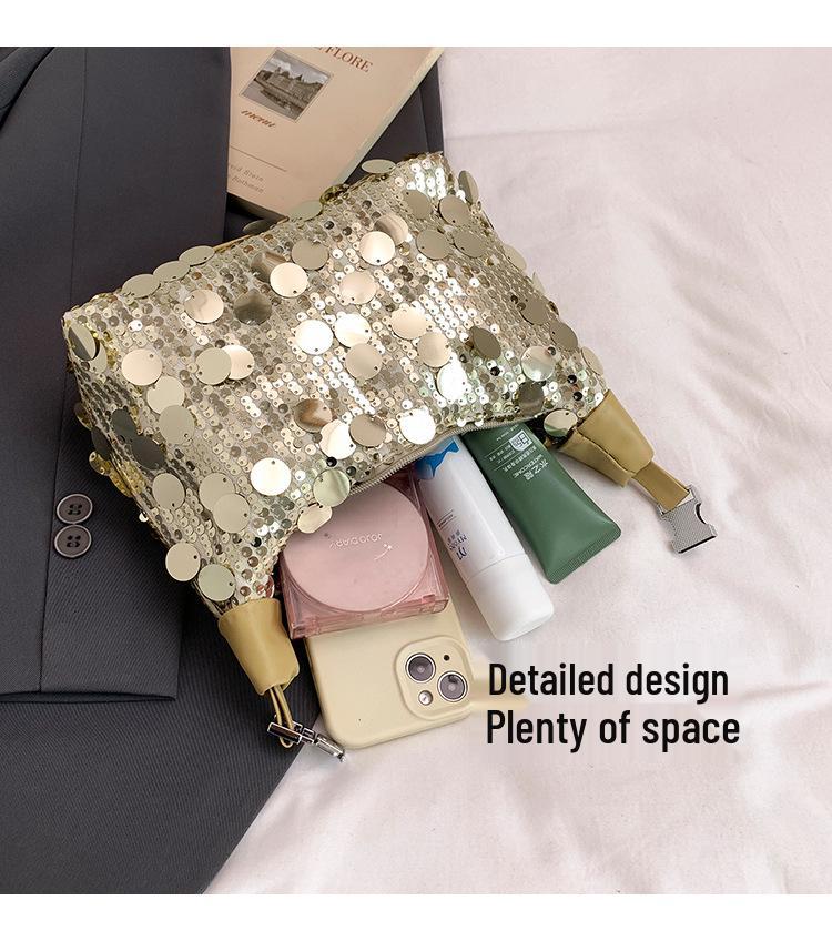 Niche Design Women's Sequin Underarm Shoulder Bag - 2025 Spring Fashion