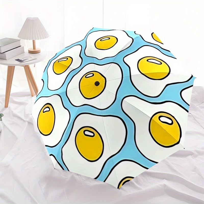 1pc Egg Pattern Folding Umbrella , 8 Ribs Casual Durable Lightweight Portable Travelling Umbrella For Men & Women Yy250728130