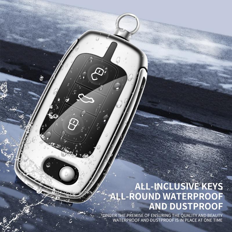 Neues Zinklegierung Leder Auto Schlüssel Etui Hülle Halter Fob Schutz Schale für VW Volkswagen Phaeton 15 Auto Innenzubehör