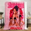 Savage Pink Design with Rihanna Patterned Flannel Blanket Perfect for the Bedroom Living Room, Sofa, or a Little Nap