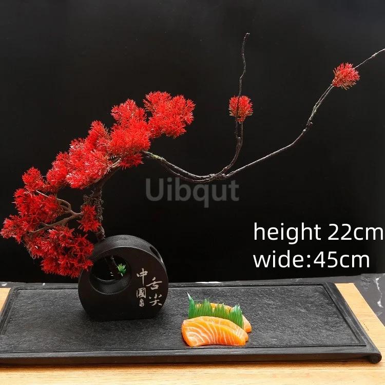 onigiri bento Sashimi Plate dish tray Decorative vase with flowers Sushi shop hotel Restaurant sea food decorations tree flower