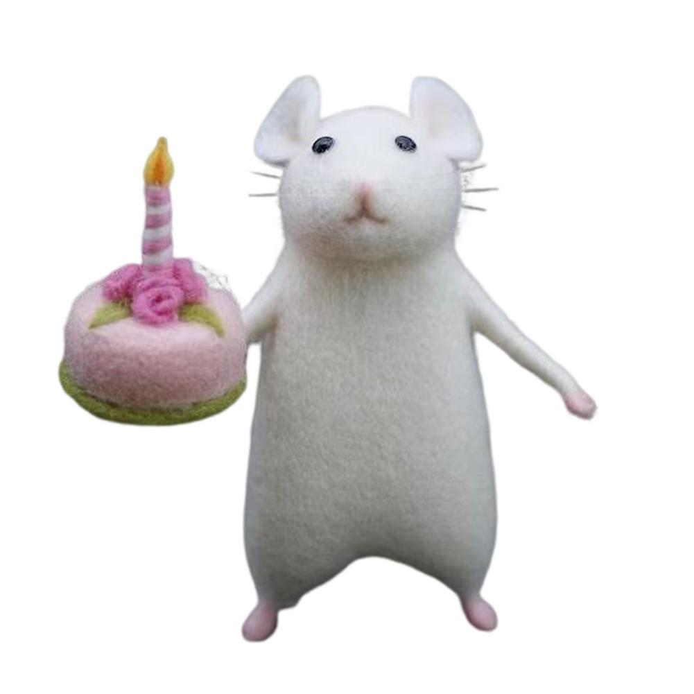 Halloween Pumpkins Mouse Toy Wool Felt Handmade DIY Needle Felting Car Decoration WWO66