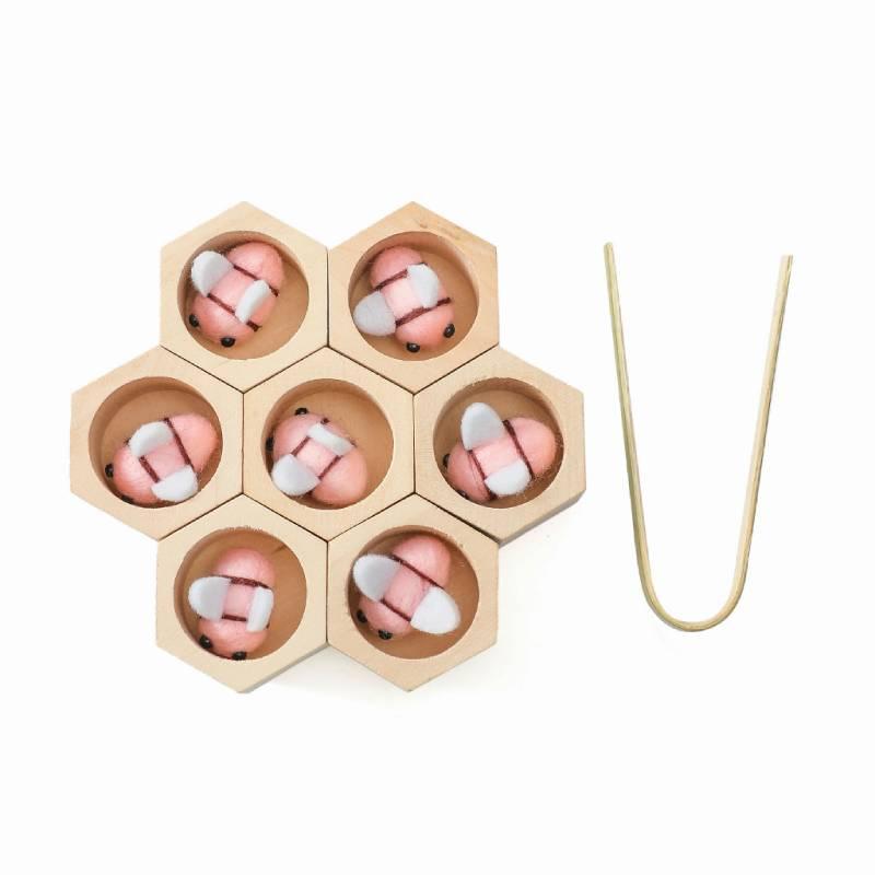 Montessori Wooden Beehive Clip Toy For Children Hand-eye Coordination, Color Recognition And Counting Skills Training