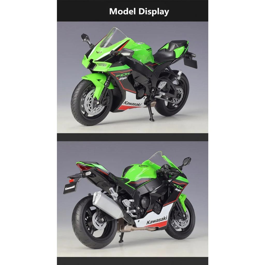 WELLY 1/12 Kawasaki Ninja ZX-10R Heavy Locomoti Alloy Motorcycle Model Metal Toy Cross-country Racing Motorcycle Model Kids Gift